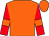 Orange, red sleeves, orange armlets, orange cap (J J Bouquet)
