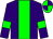 Purple, Green stripe and armlets, Green and Purple quartered cap (J Y Binois)