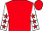 red, white sleeves with red stars, red cap (L Gauthier)