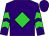 Purple, lime green diamond, lime green chevrons on sleeves (Paula Weaver)