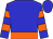 Blue, orange belt, orange hoops on sleeves (Harry Waite)