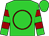 Lime green, burgundy circle, burgundy hoops on sleeves (Mapleton Thoroughbred Farm)