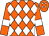 Orange, white diamonds, white bars on sleeves (Gary Snoonian)