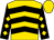 Gold, black chevrons, gold diamonds on black sleeves (Thb Racing And Blazing Meadows Farm Llc)