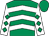 Emerald, white chevrons, emerald diamonds on white sleeves (Elkhorn Oaks, Inc)
