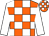 Orange, white checks, orange sleeve, white sleeve (Sandy Gale)