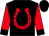 Black, red horseshoe, red sleeves, black cuffs (Alex Torres-casas)