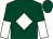 dark Green, white diamond, dark green & white halved sleeves, dark green cap (J Romel)