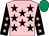 Pink, black stars, black sleeves, pink stars, emerald green cap (Darragh McDonagh)