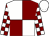 Maroon & white quartered, check sleeves, white cap (D Charlesworth)