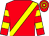 Red, yellow sash, hooped sleeves and cap (Mr V Thompson)