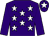 Purple, white stars, purple sleeves, purple cap, white star (Mr S Riley)