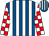 Royal blue and white stripes, red and white check sleeves (K J McCourt & Partners)