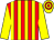 Red and yellow stripes, yellow sleeves, hooped cap (Phil Tufnell Racing)
