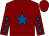 Maroon, royal blue star, maroon sleeves, royal blue stars (Mr Daniel John Bourne)