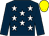 Dark blue, white stars, dark blue sleeves, yellow cap (Paul Fay)