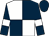 Dark blue & white quartered, white armlet, dark blue cap (Abigail Rugg)