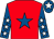 Red, royal blue star, royal blue sleeves, white stars, royal blue cap, white star (D MacAuliffe & Anoj Don Partnership)