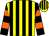 Yellow & black stripes, black & orange hooped sleeves, yellow & black striped cap (C A Buckley)