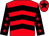 Red & black chevrons, black sleeves, red stars, red cap, black star (Lester Cassidy)