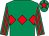 Emerald green, red triple diamond, striped sleeves and star on cap (Mr Wayne Brackstone)