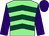 Light green, dark green chevrons, purple sleeves and cap (Lads Of The Summer Wine)