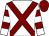 White, maroon cross belts, hooped sleeves, maroon cap (The Little Faith Syndicate)