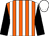 Orange and white stripes, black sleeves, white cap (Dash Racing)