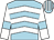Light blue, white chevrons, white sleeves, light blue armlets, light blue and white striped cap (Give Every Man His Due)