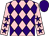 Pink and purple diamonds, pink sleeves, purple stars, purple cap (Mr Tony Betteridge)