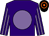 Purple, mauve disc, striped sleeves, black & orange hooped cap (Abbey Rose Syndicate)
