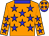Dayglo orange, blue stars and collar, dayglo orange cap, blue stars and peak (Messrs G S Kotzen, H F Schwegmann & Late Mr B A Sc)