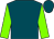 Teal, hot pink and chartreuse diamonds on back, chartreuse sleeves (Patti Turner)