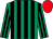 Emerald green and black stripes, red cap (Mr Tyrone Hanlon)