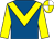 Royal blue, yellow chevron and sleeves, yellow and white quartered cap (John P McManus)