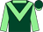 Dark green, light green chevron, collar & sleeves, dark green cap, light green peak (McGettigans Management Services JLT & Peter Pan Syndicate)