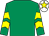 Emerald green, yellow chevrons on sleeves, white cap, yellow star (M C S D Racing Partnership)