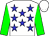 White, blue stars, green sleeves, white cap (Bart Baird)