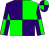 Green & purple quartered (Ms Susan Scott)