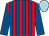 Red & royal blue stripes, royal blue sleeves, light blue cap (Applepie Syndicate)