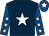Dark blue, white star, royal blue sleeves, white stars, royal blue cap, white star (Peter Murphy)