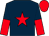 Dark blue, red star, halved sleeves, red cap (Scrase Farms)
