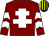Maroon, white cross of lorraine, white chevrons on sleeves, dark blue & yellow striped cap (Patrick J Farrell & J R Finn)