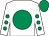 White, emerald green disc & spots on sleeves, emerald green cap (Miss E Butler)
