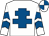White, royal blue cross of lorraine, chevrons on sleeves, quartered cap (Dodd & Graham)
