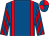 Royal blue, red braces, striped sleeves, quartered cap (Mrs Helen Hawkins)