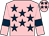 Pink, dark blue stars and armlets (Mrs Judith Ratcliff)