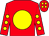 Red, yellow disc, yellow spots on sleeves, red cap, yellow spots (Kerry Head Syndicate)