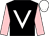 Black, white v, pink sleeves, black chevron on white cap (Eleanor Kwok Law Kwai Chun)