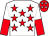 White, red stars, red & white halved sleeves, red cap, white stars (Desmond Kent)